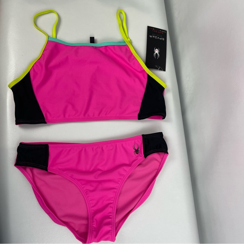 Girls Spyder 2 piece swim suit.‎  New with tags.  Size 16
